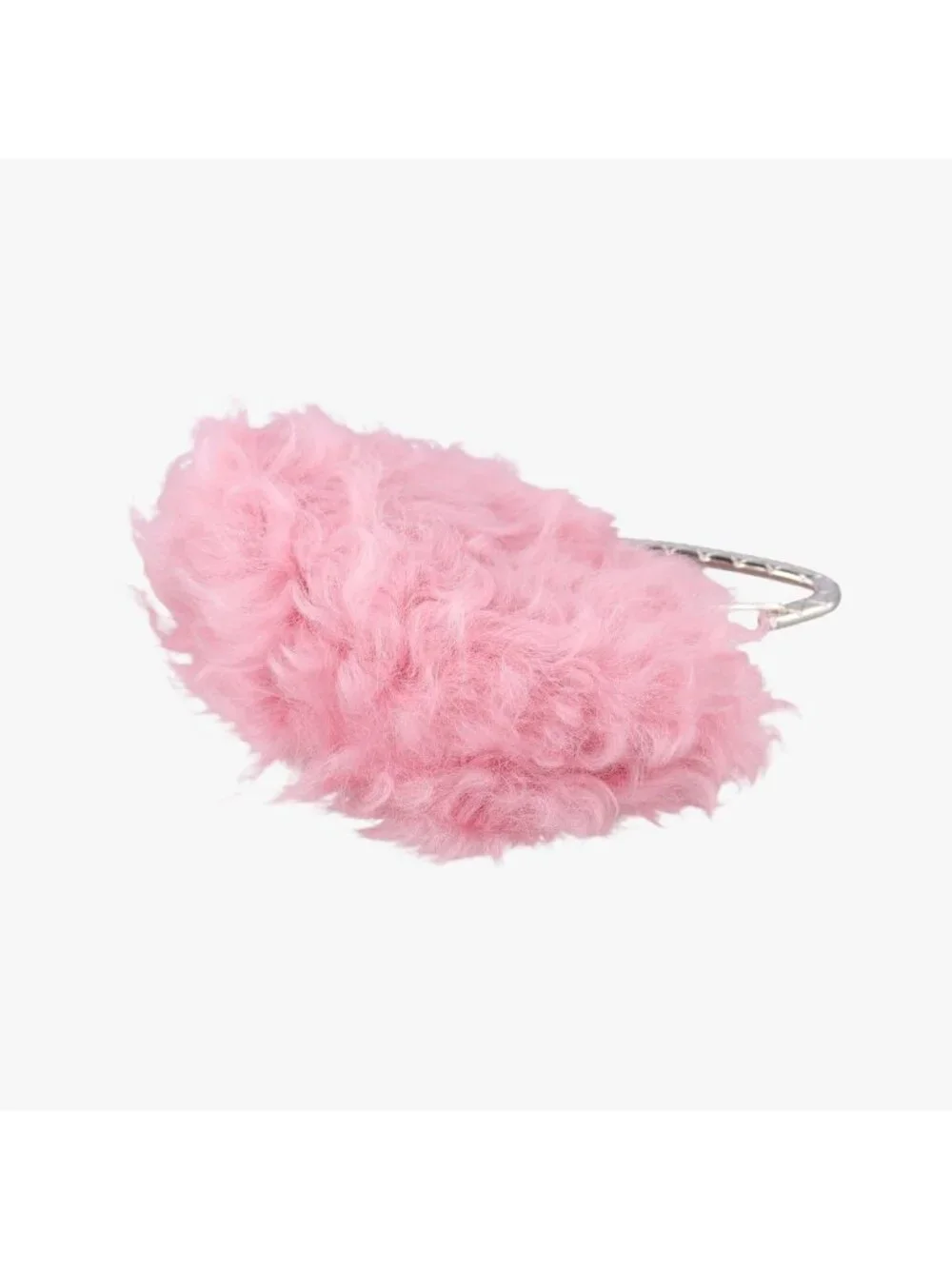 Chanel Shearling CC Hook Card Holder Pink Wool